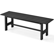 Load image into Gallery viewer, 47" Outdoor Chair with Slatted Seat Plastic Coated Iron Frame-Black