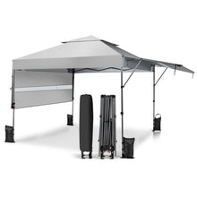 Load image into Gallery viewer, 10 x 17.6 Feet Outdoor Instant Pop-up Canopy Tent with Dual Half Awnings-White