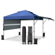 Load image into Gallery viewer, 10 x 17.6 Feet Outdoor Instant Pop-up Canopy Tent with Dual Half Awnings-Blue