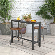 Load image into Gallery viewer, 48/55 Inch Outdoor Bar Table with Waterproof Top and Heavy-duty Metal Frame-M