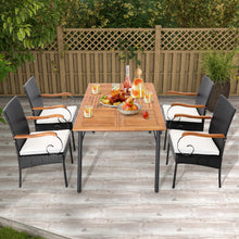 Load image into Gallery viewer, Set of 2/4 Outdoor PE Wicker Chair with Acacia Wood Armrests-Set of 4