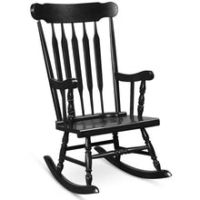 Load image into Gallery viewer, Outdoor Rocking Chair with Slatted Backrest-Black