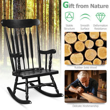 Load image into Gallery viewer, Outdoor Rocking Chair with Slatted Backrest-Black