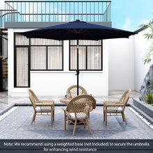 Load image into Gallery viewer, 10 Feet Patio Umbrella with 112 Solar Lights and Crank Handle-Navy