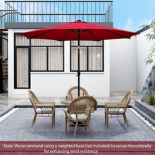 Load image into Gallery viewer, 10 Feet Patio Umbrella with 112 Solar Lights and Crank Handle-Wine