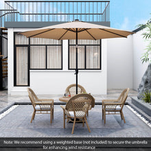 Load image into Gallery viewer, 10 Feet Patio Umbrella with 112 Solar Lights and Crank Handle-Beige