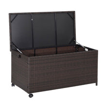 Load image into Gallery viewer, Outdoor Wicker Storage Box with Zippered Liner-50 Gallon