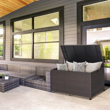 Load image into Gallery viewer, Outdoor Wicker Storage Box with Zippered Liner-133 Gallon