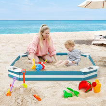 Load image into Gallery viewer, Outdoor Solid Wood Sandbox with 4 Built-in Animal Patterns Seats