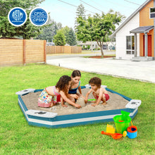 Load image into Gallery viewer, Outdoor Solid Wood Sandbox with 4 Built-in Animal Patterns Seats