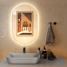 Load image into Gallery viewer, Oval LED Wall Mirror Backlit Dimmable Bathroom Wall Mounted Mirror