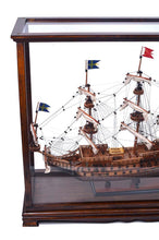 Load image into Gallery viewer, Display Case for Midsize Tall Ship Classic Brown