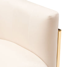 Load image into Gallery viewer, Pandora Accent Chair in Cream Velvet with Polished Gold Stainless Steel Frame by Diamond Sofa