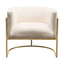 Load image into Gallery viewer, Pandora Accent Chair in Cream Velvet with Polished Gold Stainless Steel Frame by Diamond Sofa