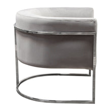 Load image into Gallery viewer, Pandora Accent Chair in Grey Velvet with Polished Silver Stainless Steel Frame by Diamond Sofa