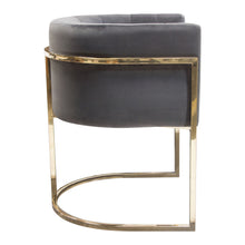 Load image into Gallery viewer, Pandora Dining Chair in Grey Velvet with Polished Gold Frame by Diamond Sofa
