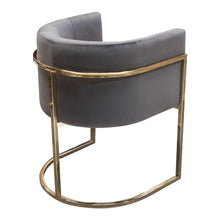 Load image into Gallery viewer, Pandora Dining Chair in Grey Velvet with Polished Gold Frame by Diamond Sofa
