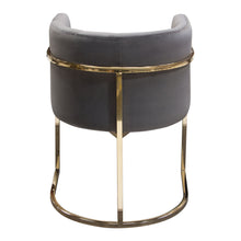 Load image into Gallery viewer, Pandora Dining Chair in Grey Velvet with Polished Gold Frame by Diamond Sofa