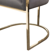Load image into Gallery viewer, Pandora Dining Chair in Grey Velvet with Polished Gold Frame by Diamond Sofa