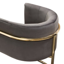 Load image into Gallery viewer, Pandora Dining Chair in Grey Velvet with Polished Gold Frame by Diamond Sofa