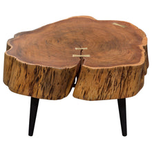Load image into Gallery viewer, Panorama Natural Acacia One of a Kind Cocktail Table w/ Live Edge & Black Iron Legs by Diamond Sofa