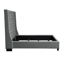 Load image into Gallery viewer, Park Avenue Eastern King Tufted Bed with Vintage Wing in Grey Linen by Diamond Sofa