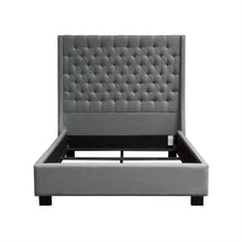 Load image into Gallery viewer, Park Avenue Eastern King Tufted Bed with Vintage Wing in Grey Linen by Diamond Sofa