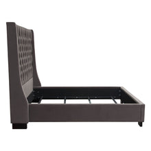 Load image into Gallery viewer, Park Avenue Queen Tufted Bed with Vintage Wing in Smoke Grey Velvet by Diamond Sofa