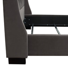 Load image into Gallery viewer, Park Avenue Queen Tufted Bed with Vintage Wing in Smoke Grey Velvet by Diamond Sofa