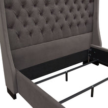 Load image into Gallery viewer, Park Avenue Queen Tufted Bed with Vintage Wing in Smoke Grey Velvet by Diamond Sofa