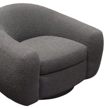 Load image into Gallery viewer, Pascal Swivel Chair in Charcoal Boucle Textured Fabric w/ Contoured Arms & Back by Diamond Sofa