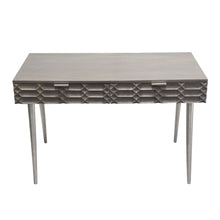 Load image into Gallery viewer, Petra Solid Mango Wood 2-Drawer Writing Desk in Smoke Grey Finish w/ Nickel Legs by Diamond Sofa