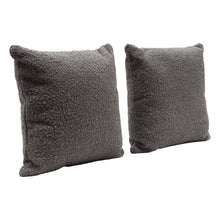Load image into Gallery viewer, Set of (2) 16" Square Accent Pillows in Charcoal Boucle Textured Fabric by Diamond Sofa
