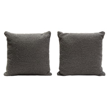 Load image into Gallery viewer, Set of (2) 16" Square Accent Pillows in Charcoal Boucle Textured Fabric by Diamond Sofa