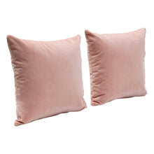 Load image into Gallery viewer, Set of (2) 16" Square Accent Pillows in Blush Pink Velvet by Diamond Sofa