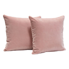 Load image into Gallery viewer, Set of (2) 16" Square Accent Pillows in Blush Pink Velvet by Diamond Sofa