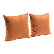 Load image into Gallery viewer, Set of (2) 16" Square Accent Pillows in Rust Orange Velvet by Diamond Sofa