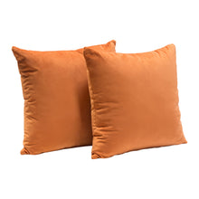Load image into Gallery viewer, Set of (2) 16" Square Accent Pillows in Rust Orange Velvet by Diamond Sofa