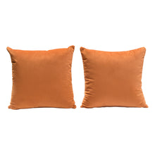 Load image into Gallery viewer, Set of (2) 16" Square Accent Pillows in Rust Orange Velvet by Diamond Sofa