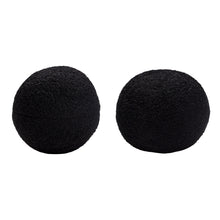 Load image into Gallery viewer, Set of (2) 10" Round Accent Pillows in Black Faux Sheepskin by Diamond Sofa