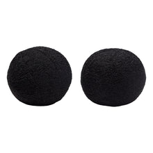 Load image into Gallery viewer, Set of (2) 10" Round Accent Pillows in Black Faux Sheepskin by Diamond Sofa