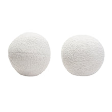 Load image into Gallery viewer, Set of (2) 10" Round Accent Pillows in White Faux Sheepskin by Diamond Sofa