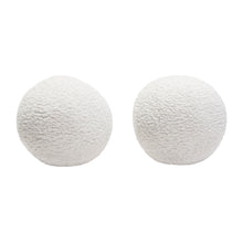 Load image into Gallery viewer, Set of (2) 10" Round Accent Pillows in White Faux Sheepskin by Diamond Sofa