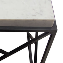 Load image into Gallery viewer, Plymouth Square Accent Table w/ Genuine Grey Marble Top & Black Metal Base by Diamond Sofa