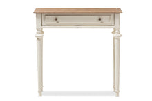 Load image into Gallery viewer, Baxton Studio Marquetterie French Provincial Style Weathered Oak and White Wash Distressed Finish Wood Two-Tone Console Table