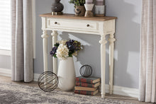 Load image into Gallery viewer, Baxton Studio Marquetterie French Provincial Style Weathered Oak and White Wash Distressed Finish Wood Two-Tone Console Table