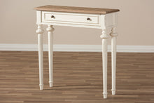 Load image into Gallery viewer, Baxton Studio Marquetterie French Provincial Style Weathered Oak and White Wash Distressed Finish Wood Two-Tone Console Table