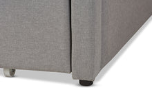 Load image into Gallery viewer, Baxton Studio Parkson Modern and Contemporary Grey Fabric Curved Notched Corners Sofa Twin Daybed with Roll-Out Trundle Guest Bed
