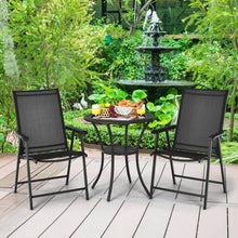 Load image into Gallery viewer, Set of 2 Outdoor Patio Folding Chair with Ergonomic Armrests-Black