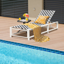 Load image into Gallery viewer, Outdoor Adjustable Patio Chaise Lounge Chair with Wheels and Sturdy Metal Frame